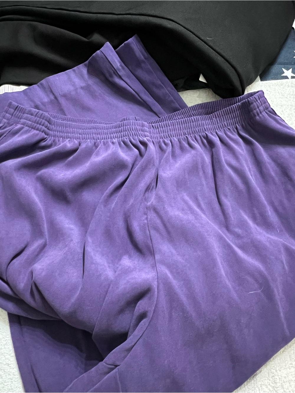 Alfred Dunner Women’s 24W Purple Faux Suede Pull On Pants Lined Pockets